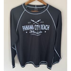 Mens Long Sleeve UZZI Surf Shirt Black With Logo Activewear XL